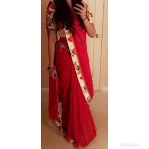 Indian Pakistani Red saree and blouse